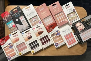 Kiss Press-On Nails, 13 BRAND NEW boxes, Multiple Colors and Styles - Picture 1 of 3