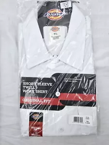 White XLarge Dickies 1574WH Short Sleeve Twill Work Shirt Short Sleeve New - Picture 1 of 6