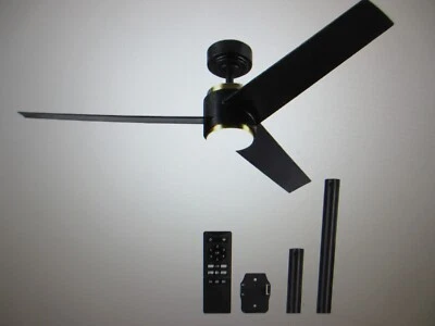 Merra 52 in. Indoor Gold Black Standard Ceiling Fan with Dimmable LED & Remote - Image 1 of 4