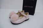 Monnalisa pink patent leather shoes size 22  uk infant 5 rrp 120 fur Pom pom