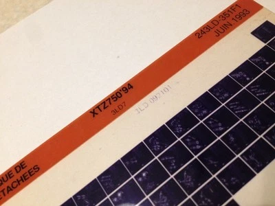 Yamaha XTZ750 XTZ 750 3LD7 94 Micro Enchufe Piezas List Catálogo Microfichas - Imagen 1 de 2