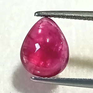4 Carat Size,3.70 Cttw.,Rubelite Cabochon,Pear Shape Cabochon,Rubelite,Pink  - Picture 1 of 7