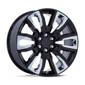 Set of 4 Performance Replicas PR225 Wheels 22X9 6X5.5 GLOSS BLACK-CHR 28MM - Picture 1 of 1