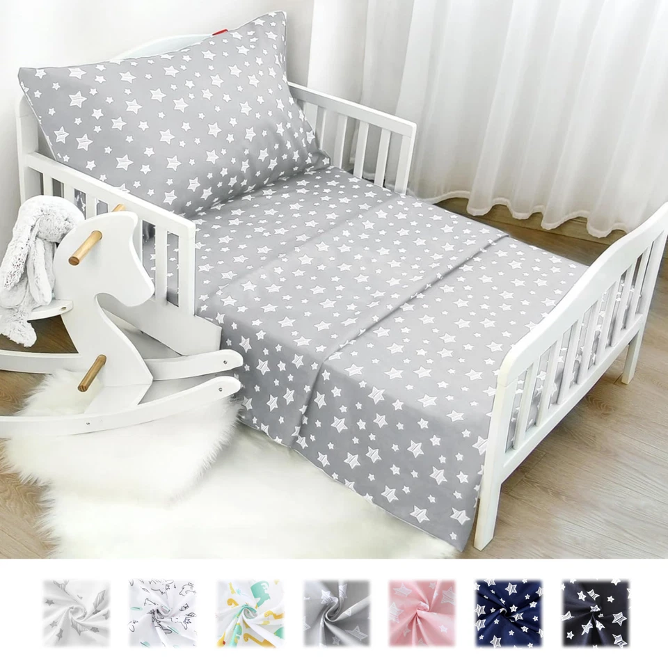 Juego de sábanas suaves y transpirables para cuna de 3 piezas para niños y niñas Foto 1 de 1