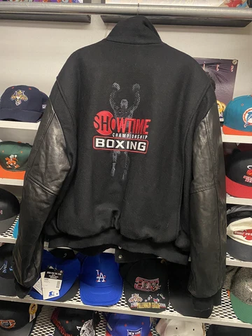 Vintage Prime Time Showtime Boxing Embroidered Bomber Jacket Adult Size 2XL Cover