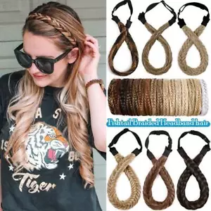 Ombre Braids Plaited Hair Band Headband Chunky Braid Wrap On Fake Hair Extension - Picture 1 of 88
