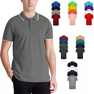 Confezione da 4 e 6 polo uomo manica corta punta tinta unita piqué top TShirt maglietta - Foto 1 di 25