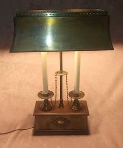 Beautiful Mid-century Heavy French Bouillotte Bankers Lamp - Picture 1 of 13