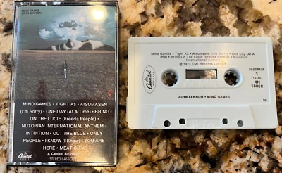 JOHN LENNON Cassette Tape MIND GAMES 70s Rock OUT OF THE BLUE ONE DAY AT A TIME - Image 1 of 3