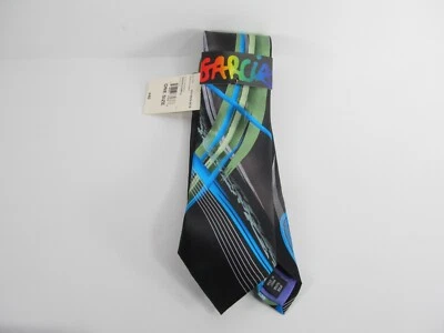 NUEVO CON ETIQUETAS Jerry GARCIA Corbata Cuello Seda Colección Hombre 61 Curvas y Líneas Nuevo Foto 1 de 4