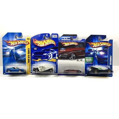 Mattel Hot Wheels Lot Of 4 Toy Cars: Tesla Roadster, ‘37 Bugatti, & More! 3+ - Image 1 of 4