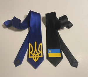 Ukraine, Peace, Flag Necktie,Black Tie And Blue Tie , Two Ties - Picture 1 of 10