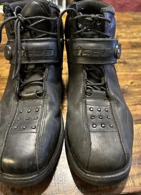 Botas de moto de calle ICON Motorsports Super Duty para hombre talla 10,5 Foto 1 de 4
