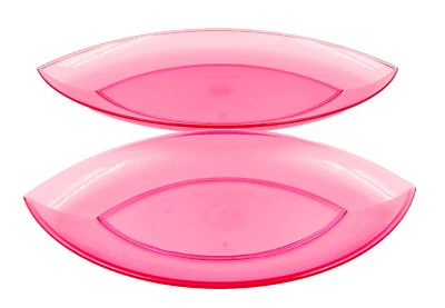 Tupperware Pink Plastic Lotus Oval Small Dinnerware Serveware Platter (2) Set - Image 1 of 4