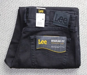 LEE Regular Fit Straight Leg MEN'S JEANS • 34x29 • DOUBLE BLACK - Picture 1 of 4