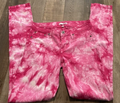 Женский размер 1 бонго розовый галстук краситель джинсовой ткани джинсы хлопок спандекс молнии кнопка спереди - Изображение 1 из 4