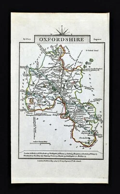 Mapa de ruta 1814 John Cary Oxfordshire Oxford Banbury Burford Henley Thames Inglaterra Foto 1 de 3