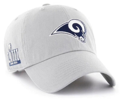 LOS ANGELES RAMS NFL 2018 SUPER BOWL LIII 53 GRIS CLARO LIMPIEZA PAPÁ GORRA NUEVA Foto 1 de 3