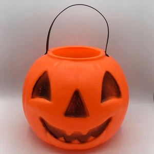Secchiello zucca Halloween vintage stampo soffiaggio JackOLantern porta caramelle cesto classico - Foto 1 di 12