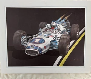 Ron Burton Indy 500 Lithograph - Car # 1 , Mario Andretti Dimensions 11”H x 14”L - Picture 1 of 11