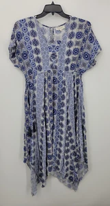 Vestido Alchemy Thread para mujer grande estampado azul asimétrico Fairycore Fairy Boho - Imagen 1 de 8