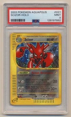 PSA 9 Pokemon Aquapolis Holo Rare Scizor H21/H32 MINT Condition! - Image 1 of 2