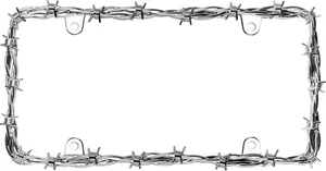 22230 Barbed Wire II License Plate Frame, Chrome, 1 Frame - Picture 1 of 7