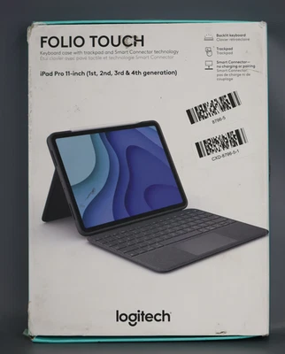Logitech - Folio Touch Keyboard Folio with Precision Trackpad - Graphite/Grey - Image 1 of 4