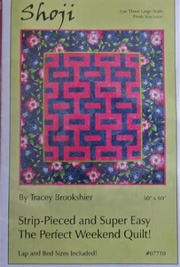 SHOJI Strip Pieced SUPER EASY Lap or Bed MODERN Quilt Pattern Brookshier 07710 - Picture 1 of 2