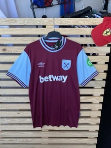 West Ham United 2024 2025 Home Football Soccer Jersey Umbro Tee Shirt - Picture 1 of 7