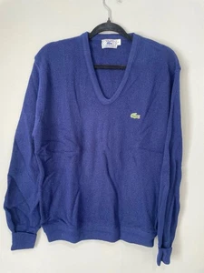 VTG Lacoste Izod Blue Sweater Large Men’s New Orlon Acrylic - Picture 1 of 10