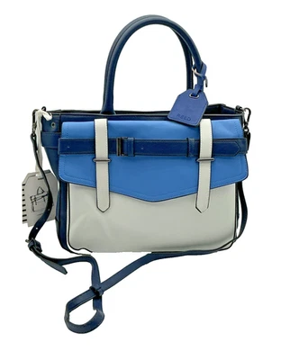 REED KRAKOFF БОКСЕРА СИНИЙ БЕЛЫЙ ТЕМНО-СИНИЙ COLORBLOCK REEDxKOHL'S большой чехол сумка с короткими ручками EUC - Изображение 1 из 4