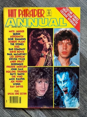 KISS Magazine HIT PARADER ANNUAL Magazine 1976 1977 Vintage Kiss Aucoin Queen - Image 1 of 4