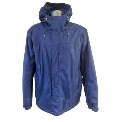 L L Bean 293753 Men's Large Nylon Mountain Parka Navy Blue Hood Water Resistant - Image 1 of 4