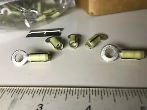 100 TYCO TE CONNECTIVITY 34974 crimp terminal ring connector circle 14-16AWG 1/4 - Picture 1 of 6