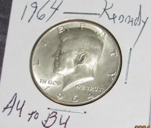 AU to BU Silver 1964 Kennedy Half Dollar UNCIRCULATED AU 90% Silver  coin