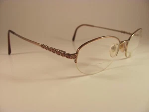 Monturas de gafas vintage ovaladas de medio borde RX de cobre y marrón - Imagen 1 de 8