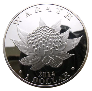 HEARD ISLAND - AUSTRALIA 1 DOLLAR 2014 WARATH FLOWER 40mm PROOFLIKE  - Picture 1 of 2