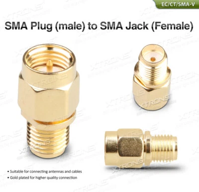 SMA Male to SMA Female Aerial Antenna Adapter Adaptor Connector Gold Plated UK - Image 1 of 4