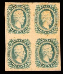 Confederate States #11 MNH Block 4 Upper Left Stamp Light Crease 10¢ Jeff Davis - Picture 1 of 3