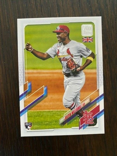 2021 TOPPS UK EDITION ROOKIE CARD ST LOUIS CARDINALS JUSTIN WILLIAMS #127 - Image 1 of 1
