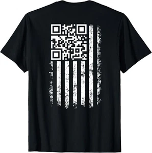Funny QR Scan Me President Trump 4547 Trump Dancing Code ( ON Back ) T-Shirt - Picture 1 of 8