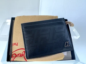 New Christian Louboutin Men's Credit Card Holder Money Wallet Black - Picture 1 of 13