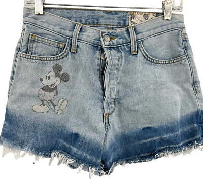 SIWY x Mickey Mouse Jean Shorts Cutoff Jill Disney World Of Wonder Womens Sz 26 - Image 1 of 4