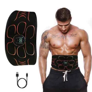 ABS Stimulator EMS Abdominal Muscle Trainer Body Waist Slimming Belt Weight - Picture 1 of 16