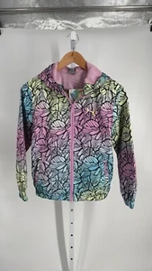 NWT Puma Girls Butterfly Hooded Windbreaker Jacket SZ L 12-14 - Picture 1 of 7