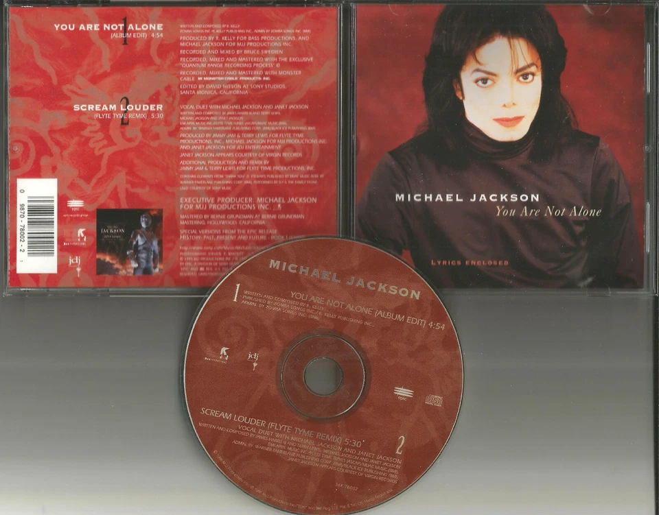 MICHAEL JACKSON You ae not alone EDIT& Scream w/ Janet REMIX USA 2TRX CD Single  Foto 1 de 1