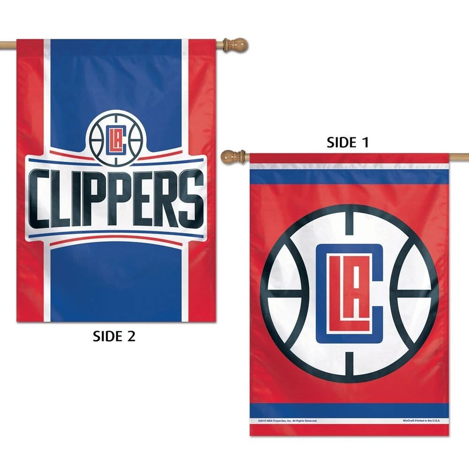 LOS ANGELES CLIPPERS 28"X40" DOUBLE SIDED BANNER FLAG NEW WINCRAFT 👀 - Image 1 of 1