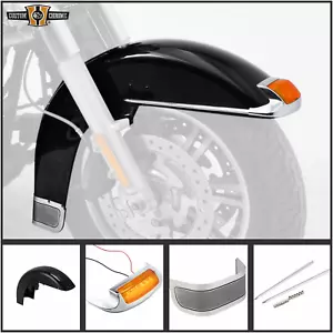 Front Fender Assembly Fit For Harley Touring Electra Glide 1989-13 Vivid Black - Picture 1 of 14