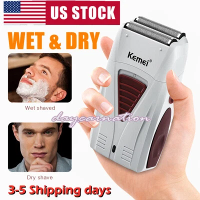 Barbeador elétrico recarregável USB para homens barbeador elétrico à prova d'água úmido e seco - Imagem 1 de 4